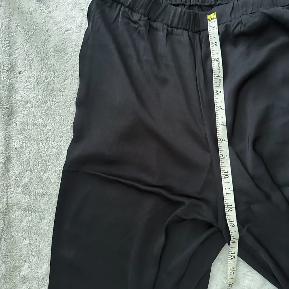 NWT- PLUSH x REVOLVE Black Silky Cropped Pajama Set